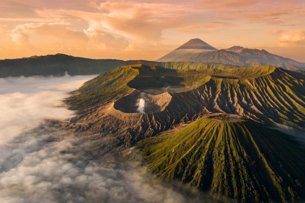 landscape Mountain Bromo volcano at sunrise,Tengger Semeru Natio